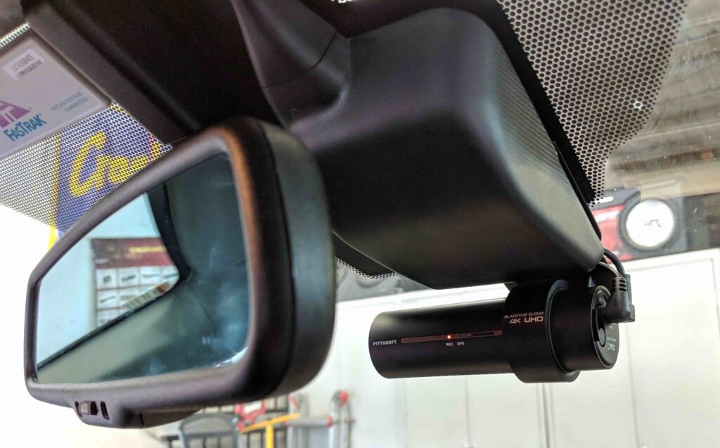 BlackVue 4K dashcam installed with concealed wiring